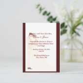 Élégante invitation de mariage bordeaux (Debout devant)
