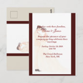 Élégante invitation de mariage bordeaux (Devant / Derrière)