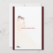 Élégante invitation de mariage bordeaux (Dos)