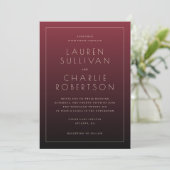 Élégante invitation de mariage bordeaux (Debout devant)
