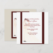 Élégante invitation de mariage bordeaux  (Devant / Derrière)
