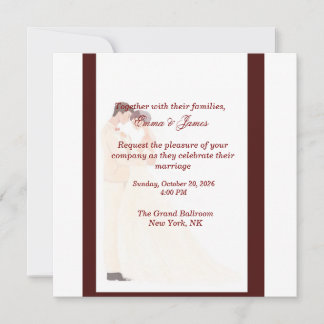 Élégante invitation de mariage bordeaux 