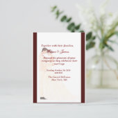 Élégante invitation de mariage bordeaux (Debout devant)