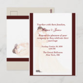 Élégante invitation de mariage bordeaux (Devant / Derrière)