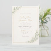Élégante invitation de mariage botanique (Debout devant)