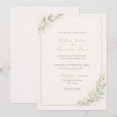 Élégante invitation de mariage botanique (Devant / Derrière)