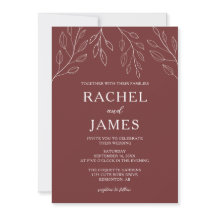 Élégante invitation de mariage botanique en terre 