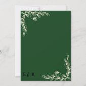 Élégante invitation de mariage botanique vert saug (Dos)