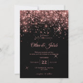 Élégante invitation de mariage calligraphiée rose (Devant)