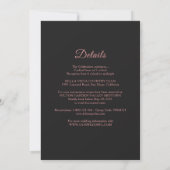 Élégante invitation de mariage calligraphiée rose (Dos)