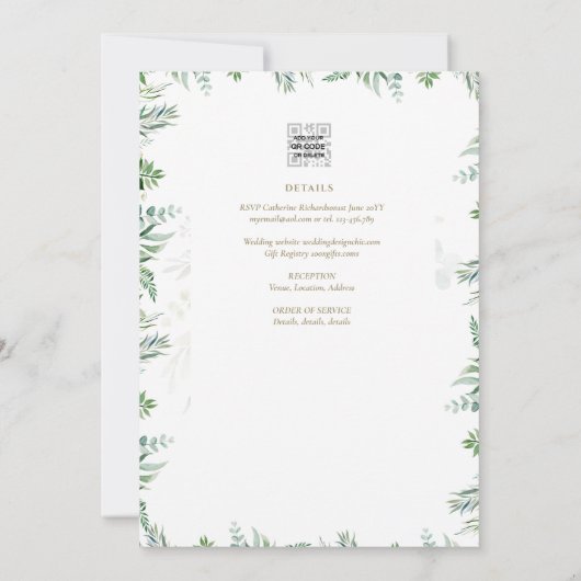 Élégante Invitation de Mariage Catholique Bilingue (Dos)