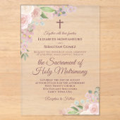 Élégante invitation de mariage catholique moderne (Recto)