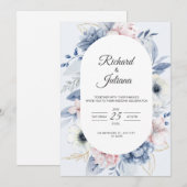 Elégante invitation de mariage : Célébrer l'amour  (Devant / Derrière)