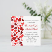 Elégante invitation de mariage de luxe Red Hearts (Debout devant)