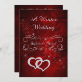 Élégante invitation de mariage d'hiver en argent r (Devant / Derrière)