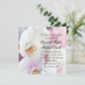 Elégante invitation de mariage d'orchidée blanche (Debout devant)