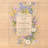 Élégante invitation de mariage en acrylique clair (Recto)