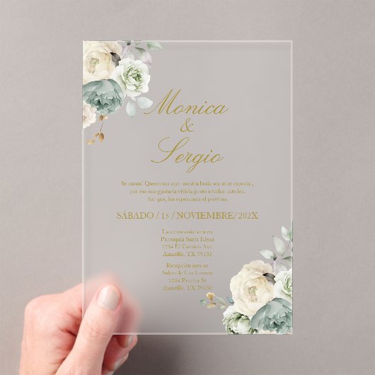 Elégante invitation de mariage en espagnol (In situ (ordinateur de poche))
