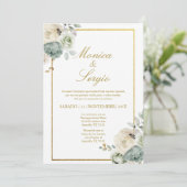 Elégante invitation de mariage en espagnol (Debout devant)