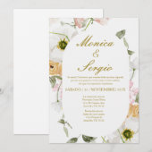 Elégante invitation de mariage en espagnol (Devant / Derrière)