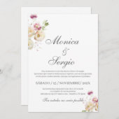 Elégante invitation de mariage en espagnol (Devant / Derrière)