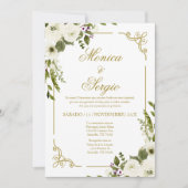 Elégante invitation de mariage en espagnol (Devant)