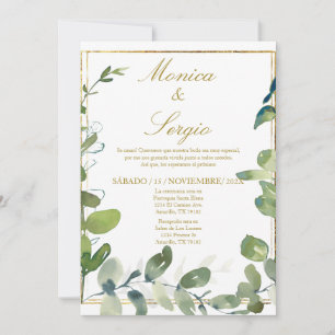 Elégante invitation de mariage en espagnol