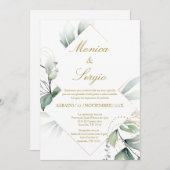 Elégante invitation de mariage en espagnol (Devant / Derrière)