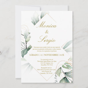 Elégante invitation de mariage en espagnol