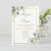 Elégante invitation de mariage en espagnol (Debout devant)