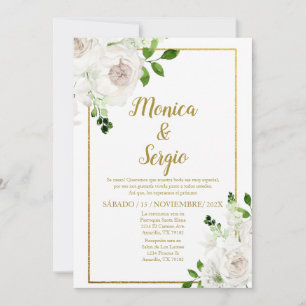 Elégante invitation de mariage en espagnol