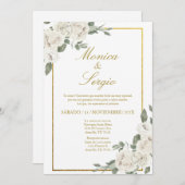 Elégante invitation de mariage en espagnol (Devant / Derrière)