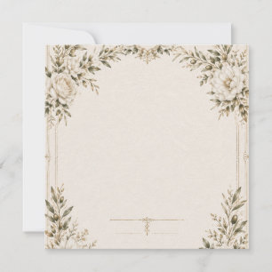 Élégante invitation de mariage en ivoire avec cham
