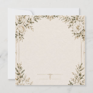 Élégante invitation de mariage en ivoire avec cham