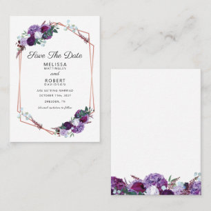 Élégante invitation de mariage Fleurs violettes à