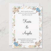 Élégante invitation de mariage floral (Devant)