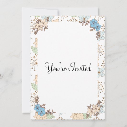 Élégante invitation de mariage floral (Dos)