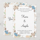 Élégante invitation de mariage floral (Devant / Derrière)