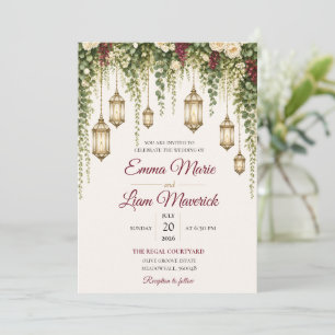 Élégante invitation de mariage florale à l'aquarel