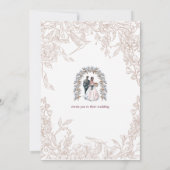 Élégante invitation de mariage florale beige minim (Dos)
