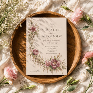 Élégante invitation de mariage florale botanique r