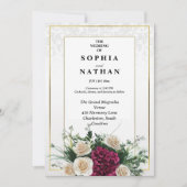 Élégante Invitation de Mariage Florale Classique a (Devant)