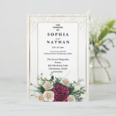 Élégante Invitation de Mariage Florale Classique a (Debout devant)