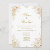Élégante invitation de mariage florale espagnole e (Devant)