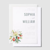 Élégante invitation de mariage florale noire (Compenser)