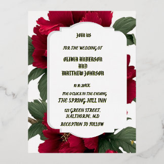 Élégante invitation de mariage florale rustique |