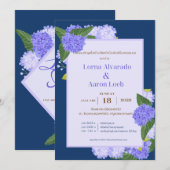 Élégante invitation de mariage florale tropicale (Devant / Derrière)