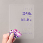 Élégante invitation de mariage florale violette (In situ (ordinateur de poche))