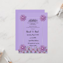 Élégante invitation de mariage florale violette li