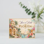 Élégante invitation de mariage Florida Save the Da (Debout devant)